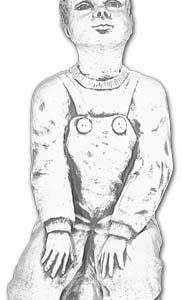 Kislány kertésznadrágban