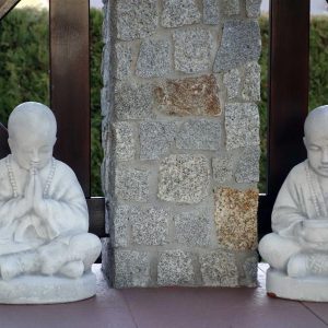 Buddhista kisfiú tállal