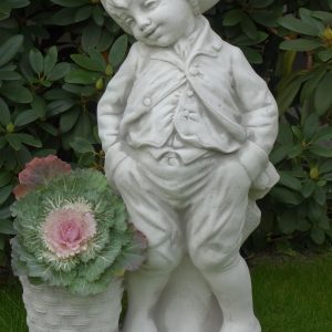 Kalapos kisfiú virágtartóval 75cm